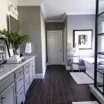 Bathrooms With Dark Tile Floors